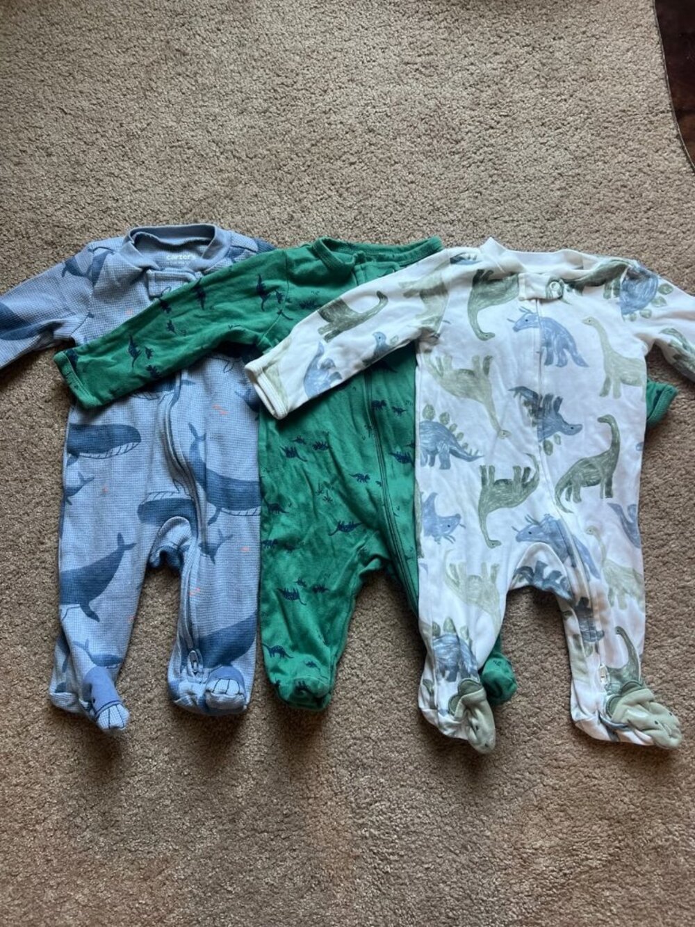 3 Pair of Carter’s 3 Month Baby Boys Onesies